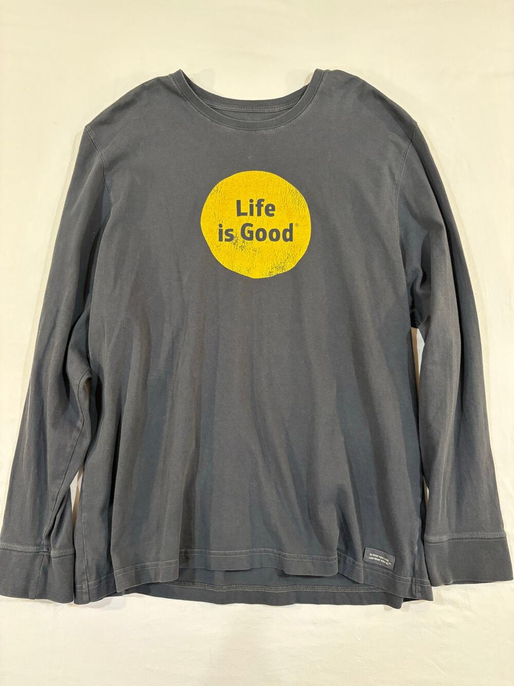 Life is Good Classic Fit Long Sleeve Crusher Black Tee Shirt size XL